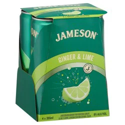 Jameson Ginger & Lime Irish Whiskey 4 - 12 fl oz Cans