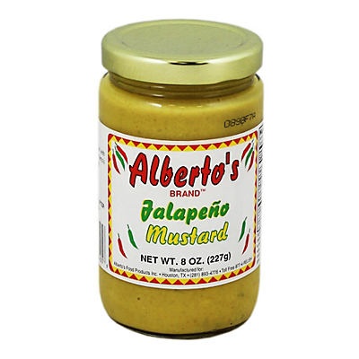 slide 1 of 1, Alberto's Jalapeno Mustard, 8 oz
