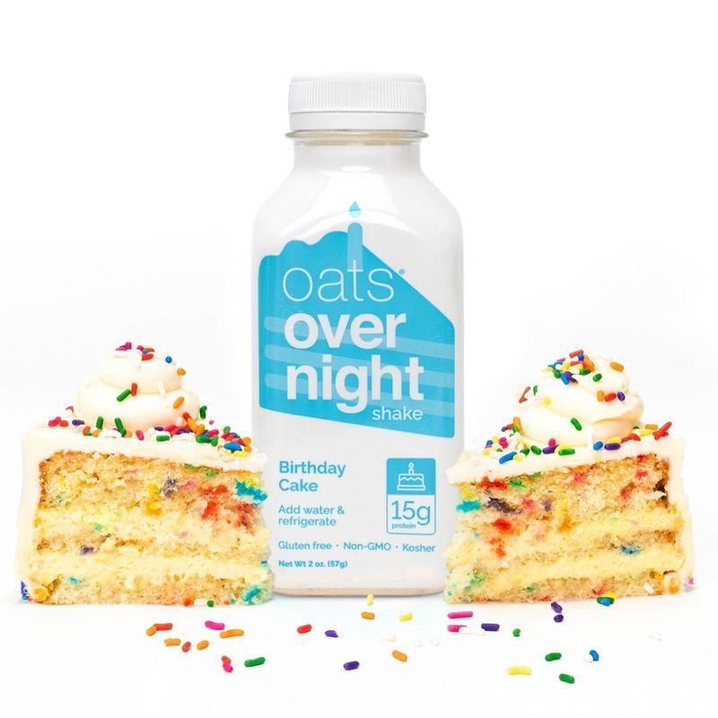 slide 2 of 5, Oats Overnight Shake Birthday Cake - 2oz, 2 oz