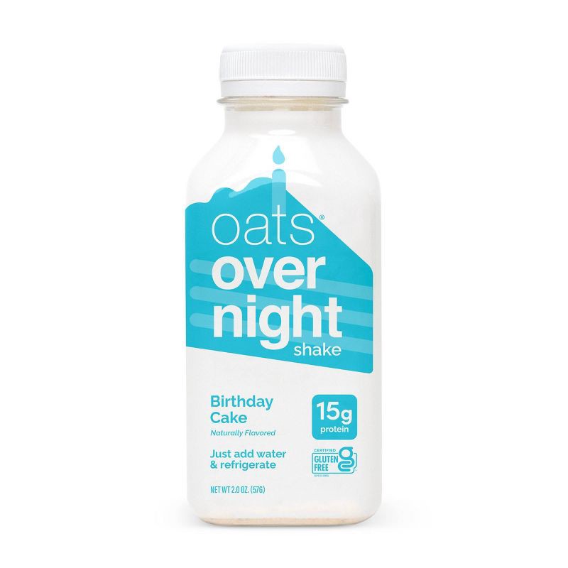 slide 1 of 10, Oats Overnight Shake Birthday Cake - 2oz, 2 oz