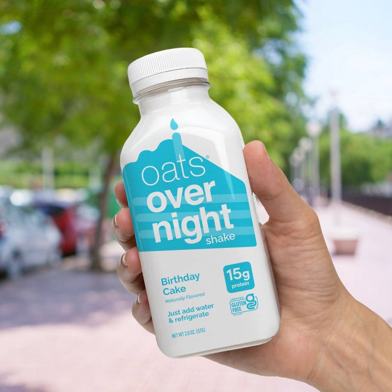 slide 8 of 10, Oats Overnight Shake Birthday Cake - 2oz, 2 oz