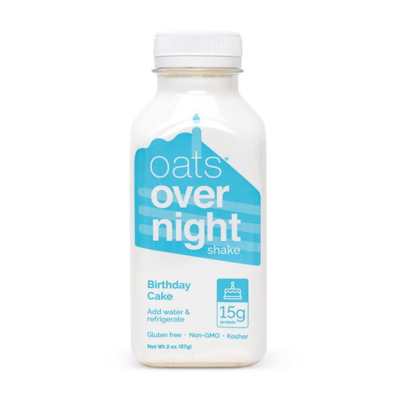 slide 1 of 5, Oats Overnight Shake Birthday Cake - 2oz, 2 oz