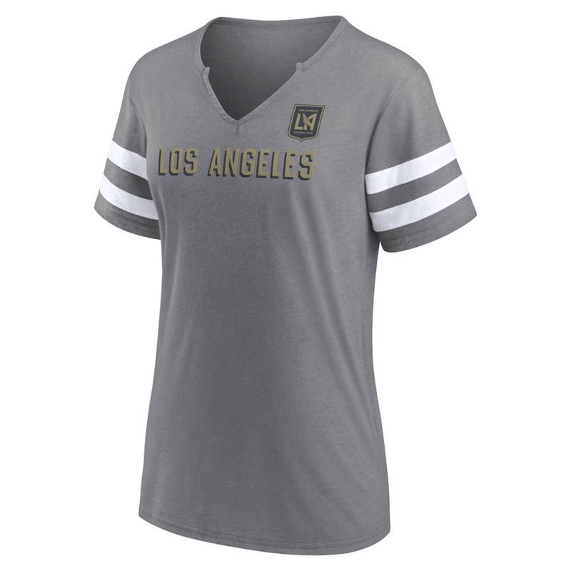 slide 2 of 3, MLS Los Angeles FC Women's Gray Split T-Shirt - L: Polyester V Neck, 1 ct