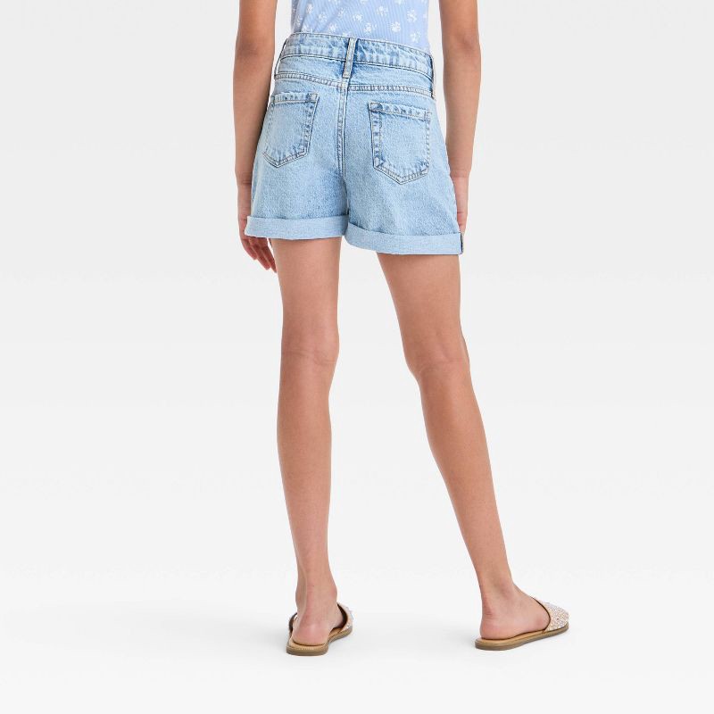 slide 2 of 3, Girls' High Rise Jean Shorts - art class™ Light Wash L: Adjustable Waistband, Lightweight Denim, 3" Inseam, 1 ct