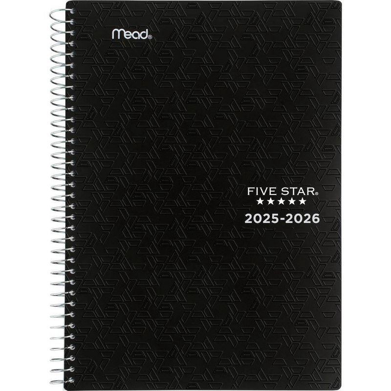 slide 2 of 10, Five Star 5.5"x8.5" 2025-2026 Weekly/Monthly Core Black Small Planner, 1 ct