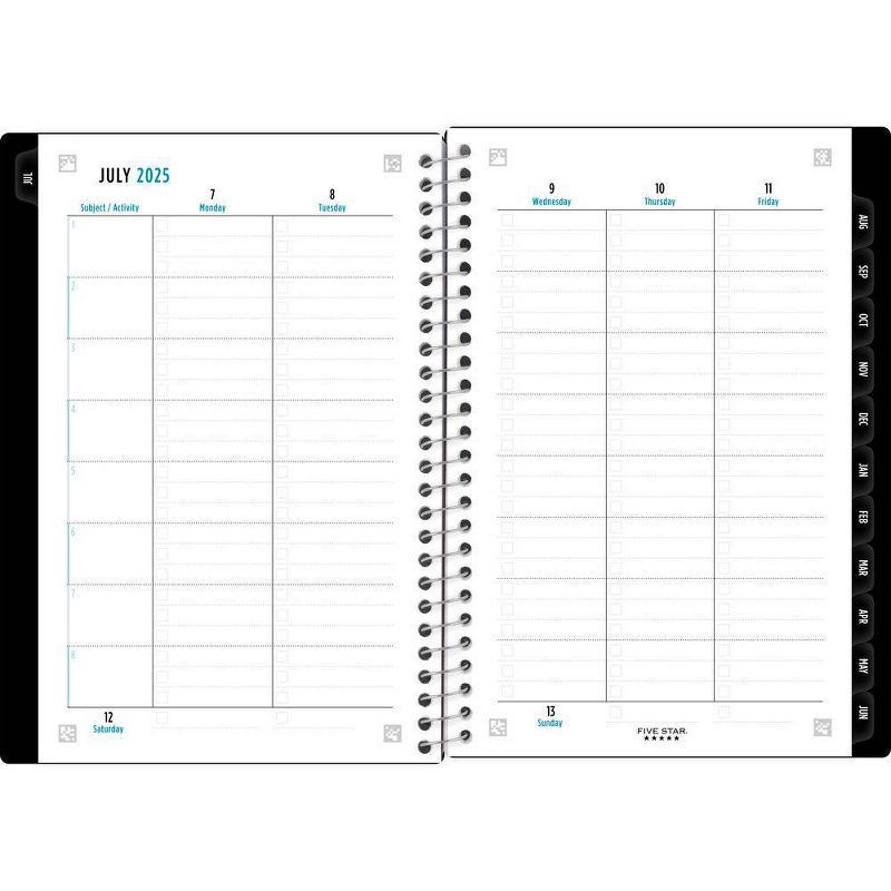 slide 4 of 10, Five Star 5.5"x8.5" 2025-2026 Weekly/Monthly Core Black Small Planner, 1 ct