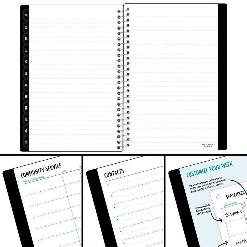 slide 7 of 10, Five Star 5.5"x8.5" 2025-2026 Weekly/Monthly Core Black Small Planner, 1 ct