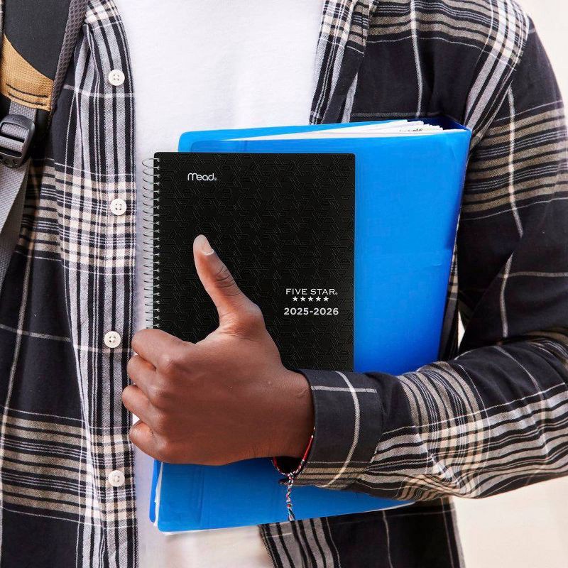 slide 10 of 10, Five Star 5.5"x8.5" 2025-2026 Weekly/Monthly Core Black Small Planner, 1 ct