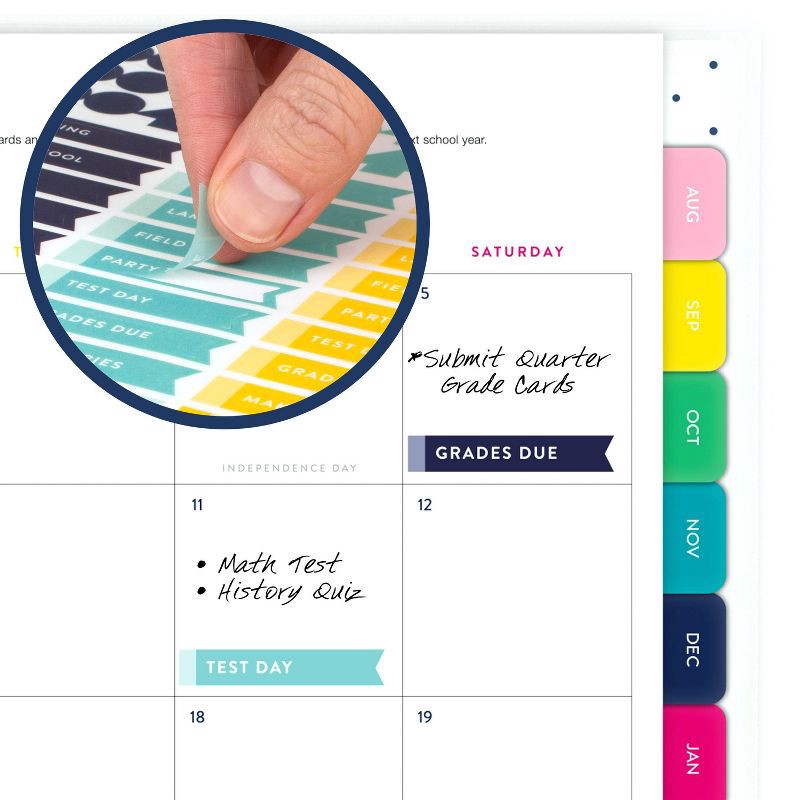 slide 6 of 12, Emily Ley for At-A-Glance 9.25"x11.25" 2025-2026 Weekly/Monthly Happy Stripe Teacher Large Planner, Teacher Supplies, 1 ct