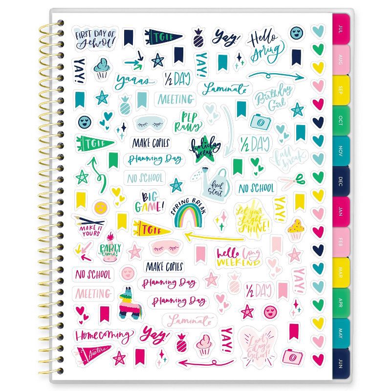slide 7 of 12, Emily Ley for At-A-Glance 9.25"x11.25" 2025-2026 Weekly/Monthly Happy Stripe Teacher Large Planner, Teacher Supplies, 1 ct