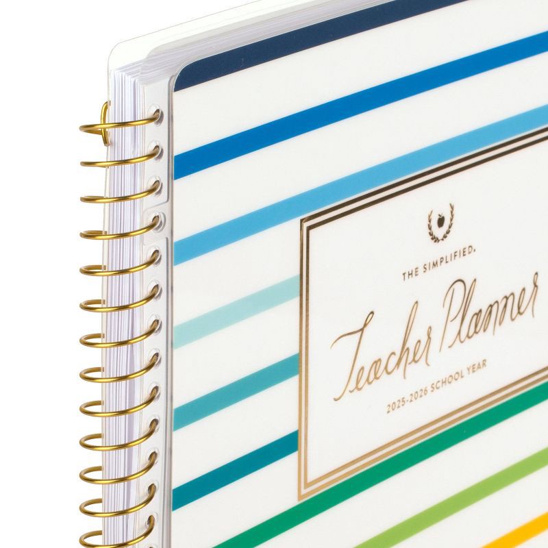 slide 8 of 12, Emily Ley for At-A-Glance 9.25"x11.25" 2025-2026 Weekly/Monthly Happy Stripe Teacher Large Planner, Teacher Supplies, 1 ct