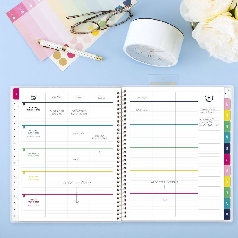 slide 10 of 12, Emily Ley for At-A-Glance 9.25"x11.25" 2025-2026 Weekly/Monthly Happy Stripe Teacher Large Planner, Teacher Supplies, 1 ct