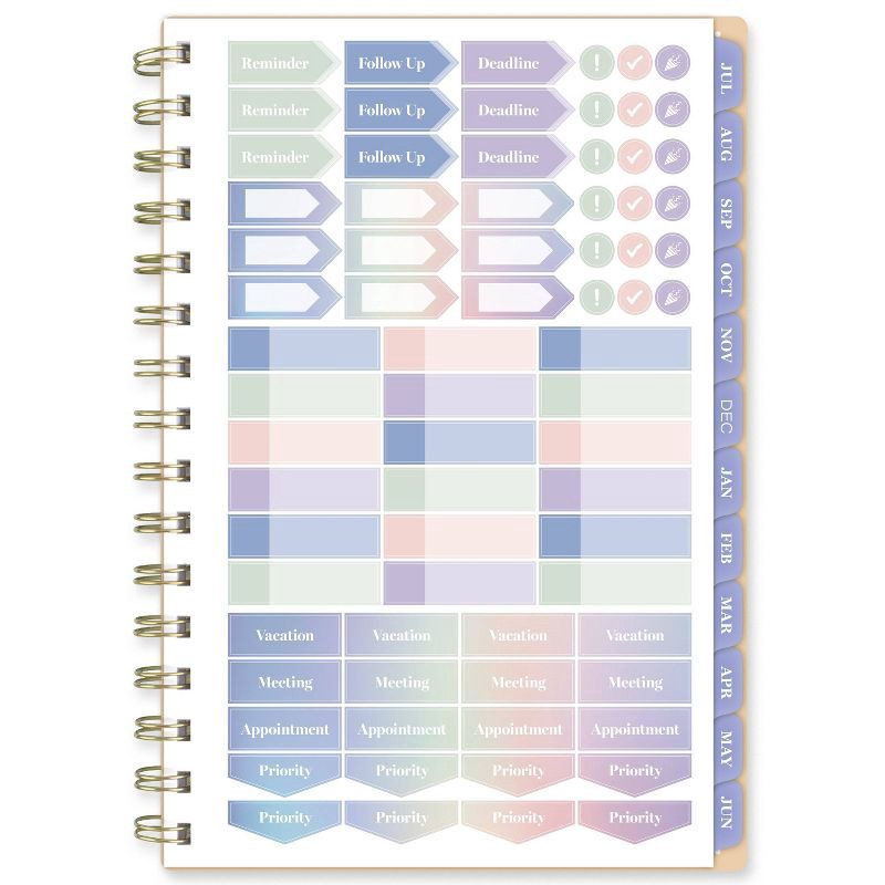 slide 5 of 12, Cambridge 2025-2026 Weekly/Monthly Small Rainbow Skies Planner, 1 ct