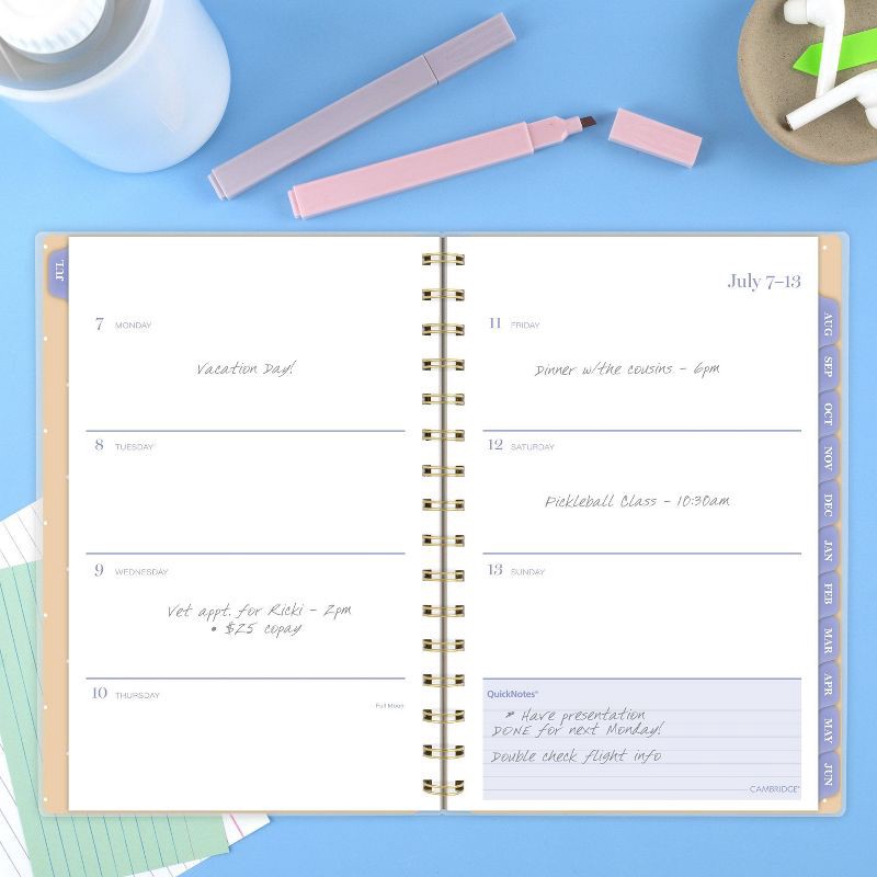 slide 9 of 12, Cambridge 2025-2026 Weekly/Monthly Small Rainbow Skies Planner, 1 ct
