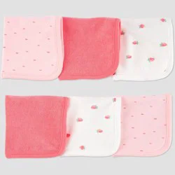 Carter's Just One You®️ Baby Strawberry Washcloth - Pink: Cotton Terry, 9x9, Food Pattern