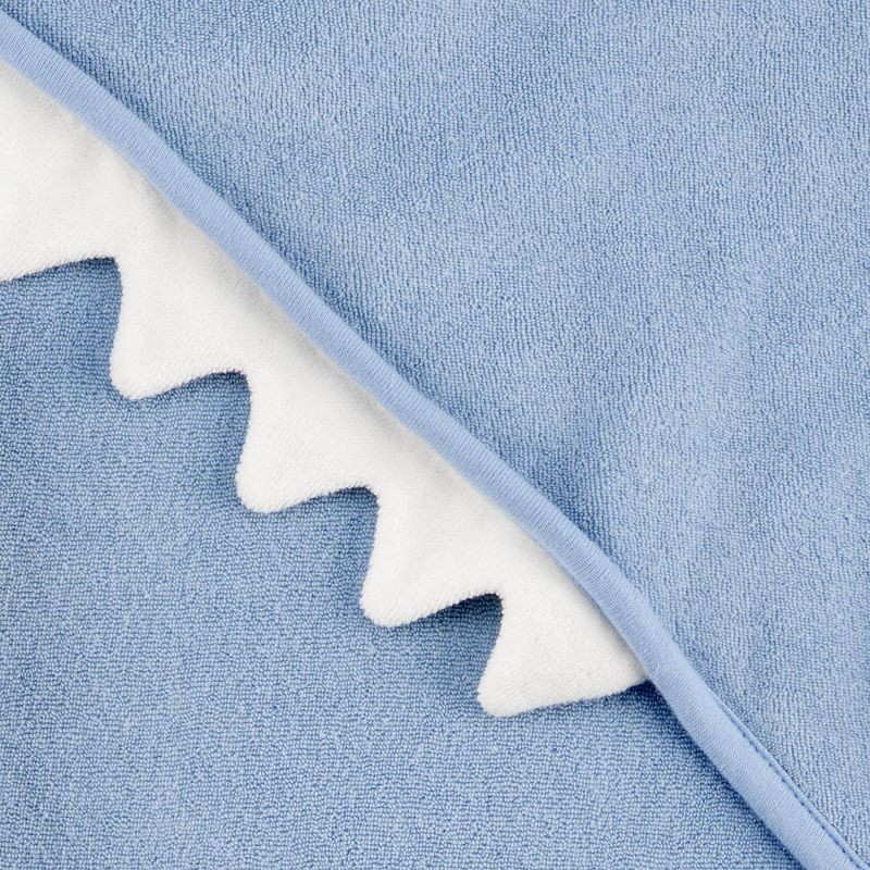 slide 3 of 4, Carter's Just One You®️ Baby 2pk Shark Towel - Blue: Cotton Polyester Hooded Towels, Animal Theme, 29"x29", 2 ct