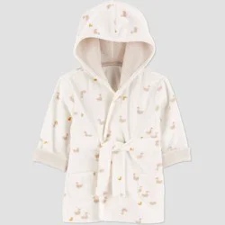 Carter's Just One You®️ Baby Duck Robe - Gray: Midweight Cotton Polyester Bath Wrap, Animal Pattern