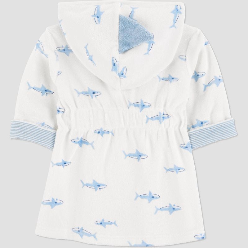 slide 3 of 4, Carter's Just One You®️ Baby Shark Robe - Blue: Midweight Cotton Polyester Bath Wrap, 1 ct