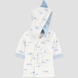 Carter's Just One You®️ Baby Shark Robe - Blue: Midweight Cotton Polyester Bath Wrap