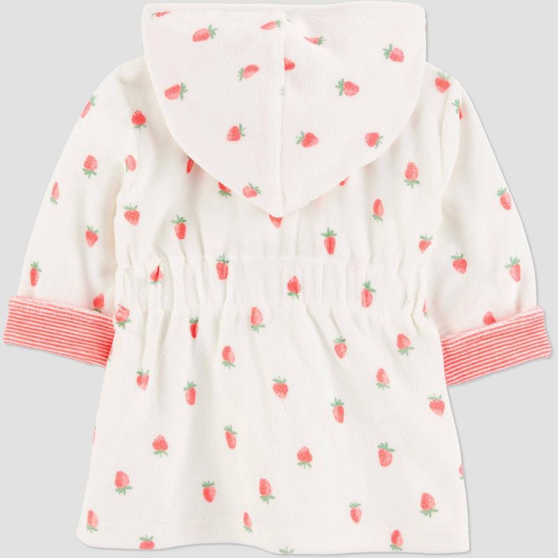 slide 3 of 4, Carter's Just One You®️ Baby Strawberry Robe - Pink: Midweight Terry Bath Wrap, Cotton-Polyester Blend, Machine Washable, 1 ct