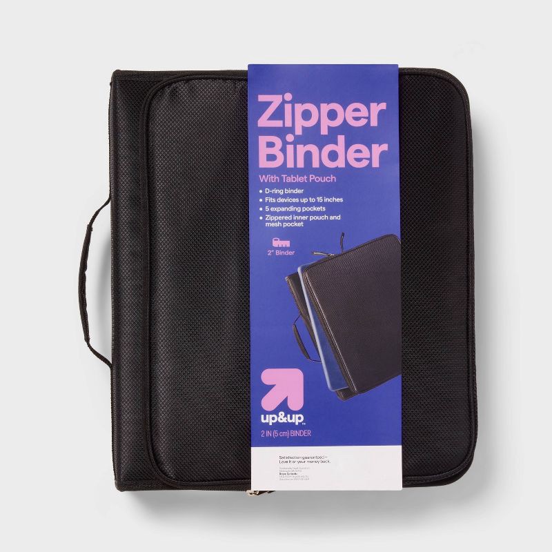 slide 1 of 4, 2" Zipper Binder with Pouch Tablet - up&up™, 1 ct