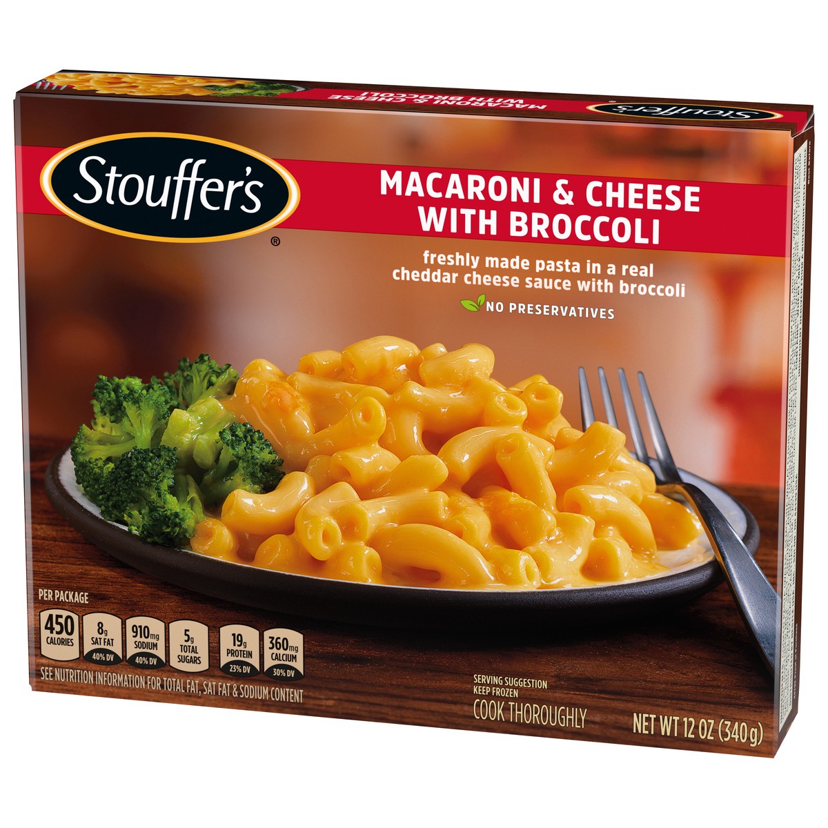 slide 7 of 9, Stouffer's Macaroni and Cheese with Broccoli Frozen Meal, 12 oz