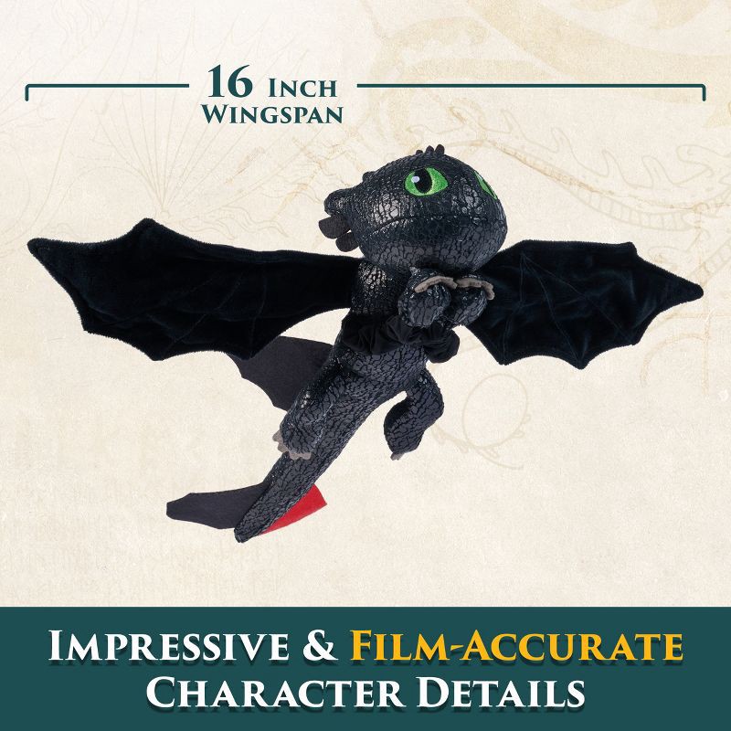 slide 5 of 9, How to Train Your Dragon Toothless 12" Plush, 1 ct