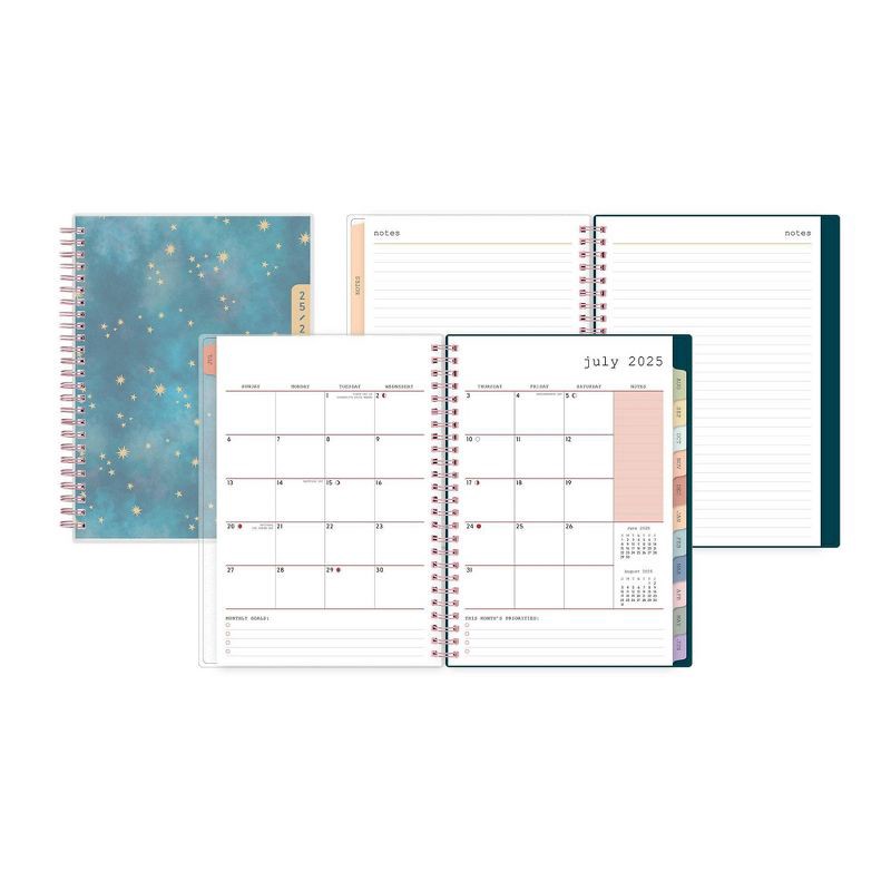 slide 4 of 14, WAAV 5.875"x8.625" Wirebound 2025-2026 Weekly/Monthly Planner Frosted Callisto, 1 ct