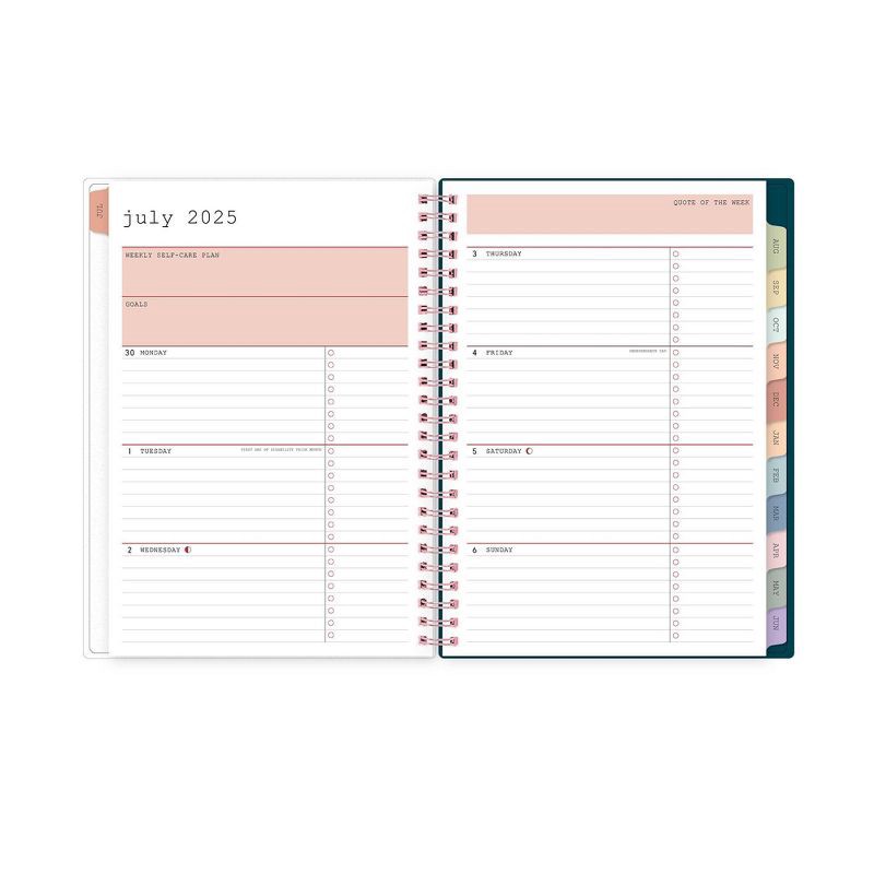 slide 5 of 14, WAAV 5.875"x8.625" Wirebound 2025-2026 Weekly/Monthly Planner Frosted Callisto, 1 ct