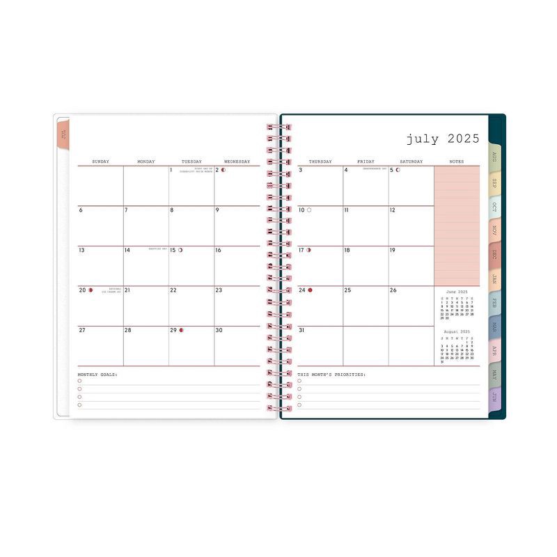 slide 6 of 14, WAAV 5.875"x8.625" Wirebound 2025-2026 Weekly/Monthly Planner Frosted Callisto, 1 ct
