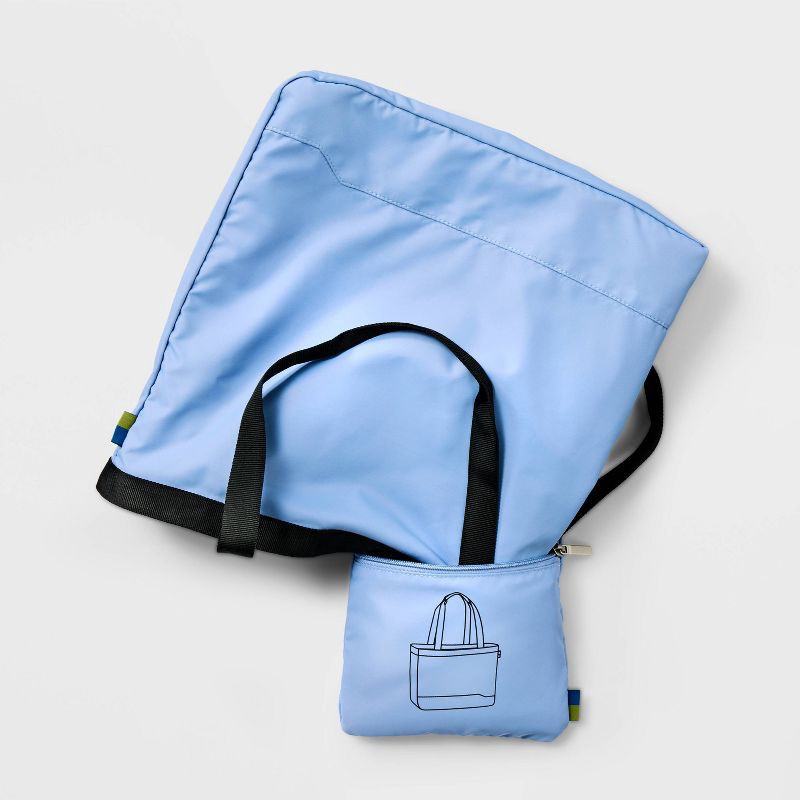 slide 5 of 6, Daypack Packing Tote Bag - Open Story™ Blue: Travel Softside Twill Handbag, 1 ct