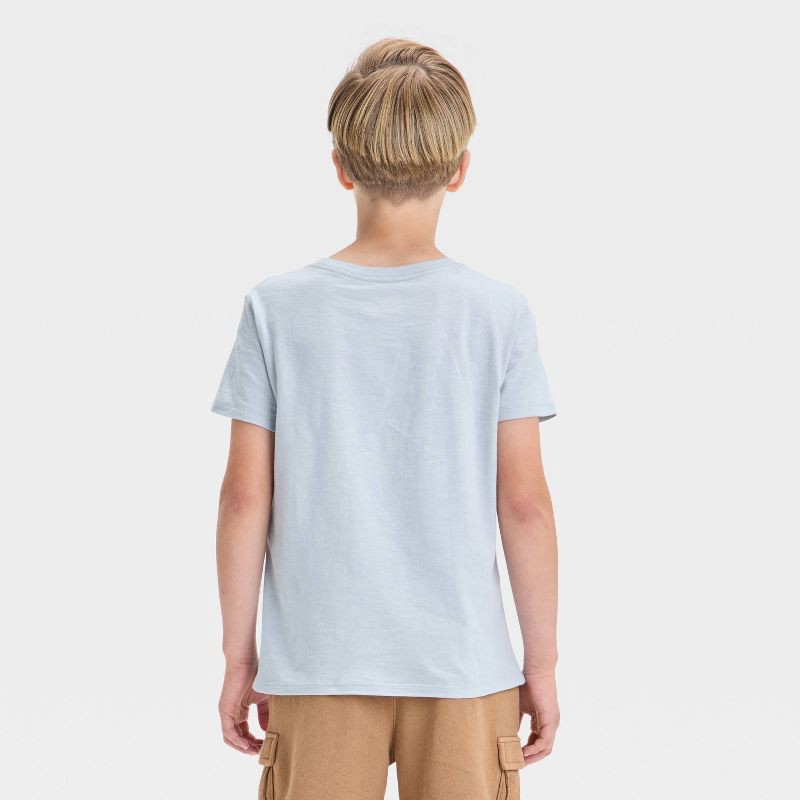 slide 2 of 3, Boys' Short Sleeve Pocket T-Shirt - Cat & Jack™ Gray S: 100% Cotton, Midweight Jersey, Machine Washable, 1 ct