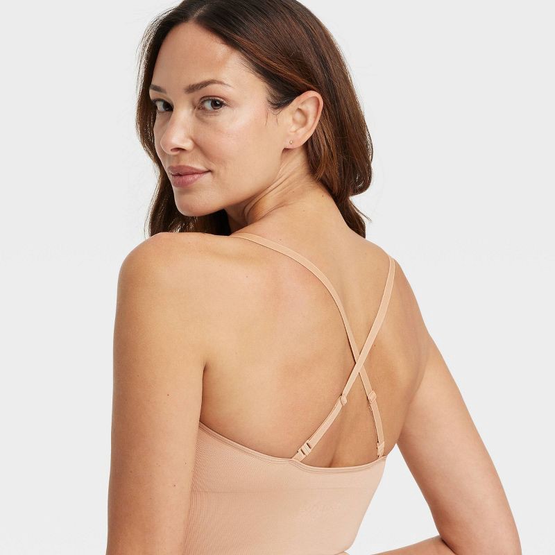 slide 6 of 6, Women's Medium Shaping Seamless Thong Bodysuit - Auden™ Pearl Tan XL: Nylon Spandex Blend, Adjustable Straps, Tummy Slimming, 1 ct