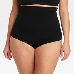 Women's Medium Shaping Seamless High-Waist Thong - Auden™ Black XXL: Nylon Spandex Knit, Tummy Slimming