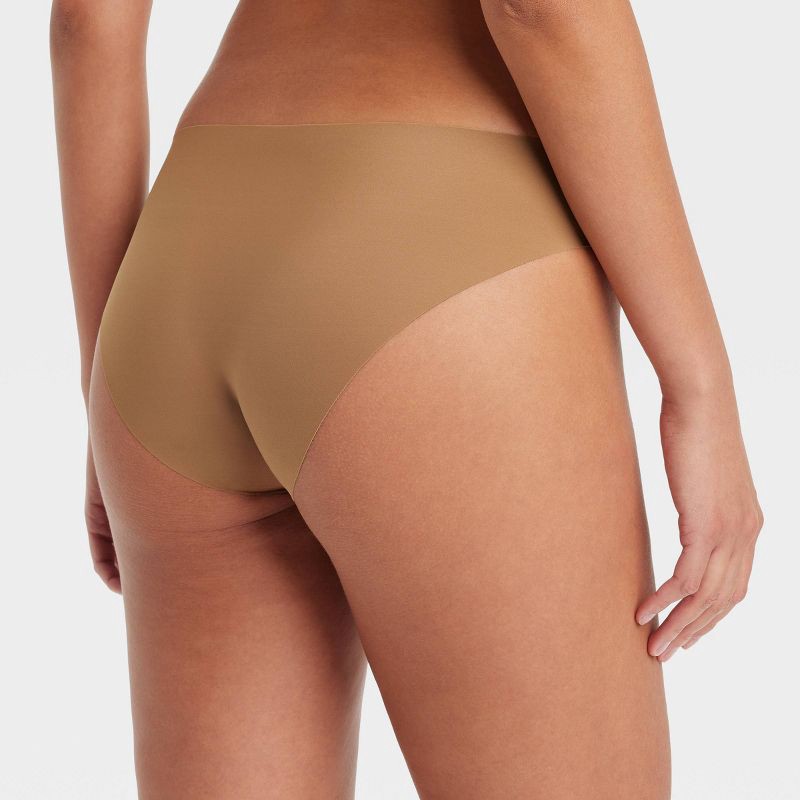 slide 2 of 5, Women's Invisible Edge Cheeky Bikini Underwear - Auden™ Caramel S: Seamless Low Rise, Lightweight Jersey, 1 ct