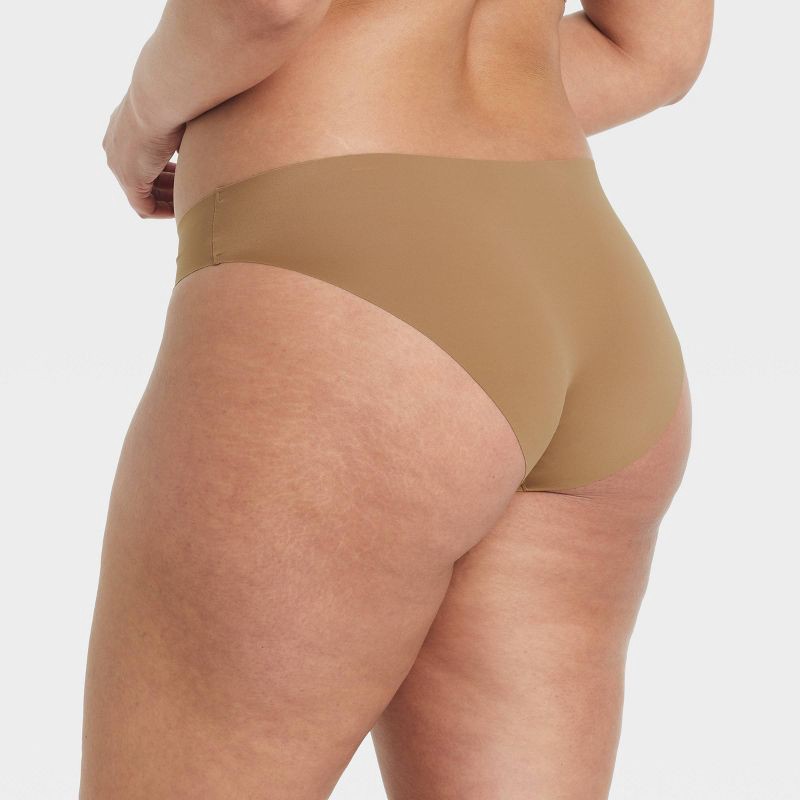 slide 5 of 5, Women's Invisible Edge Cheeky Bikini Underwear - Auden™ Caramel S: Seamless Low Rise, Lightweight Jersey, 1 ct