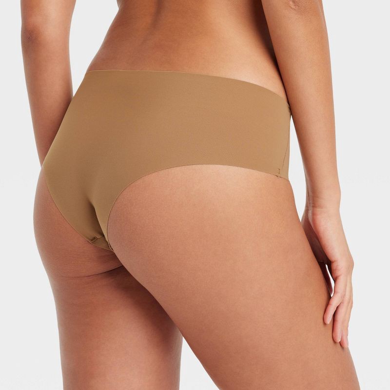 slide 2 of 5, Women's Invisible Edge Cheeky Underwear - Auden™ Caramel L: Seamless, Low Rise, Pull-On, 1 ct