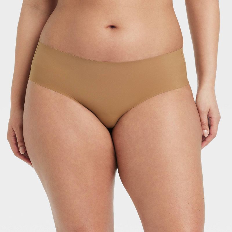 slide 4 of 5, Women's Invisible Edge Cheeky Underwear - Auden™ Caramel L: Seamless, Low Rise, Pull-On, 1 ct