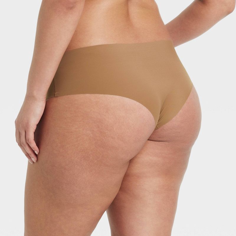 slide 5 of 5, Women's Invisible Edge Cheeky Underwear - Auden™ Caramel L: Seamless, Low Rise, Pull-On, 1 ct