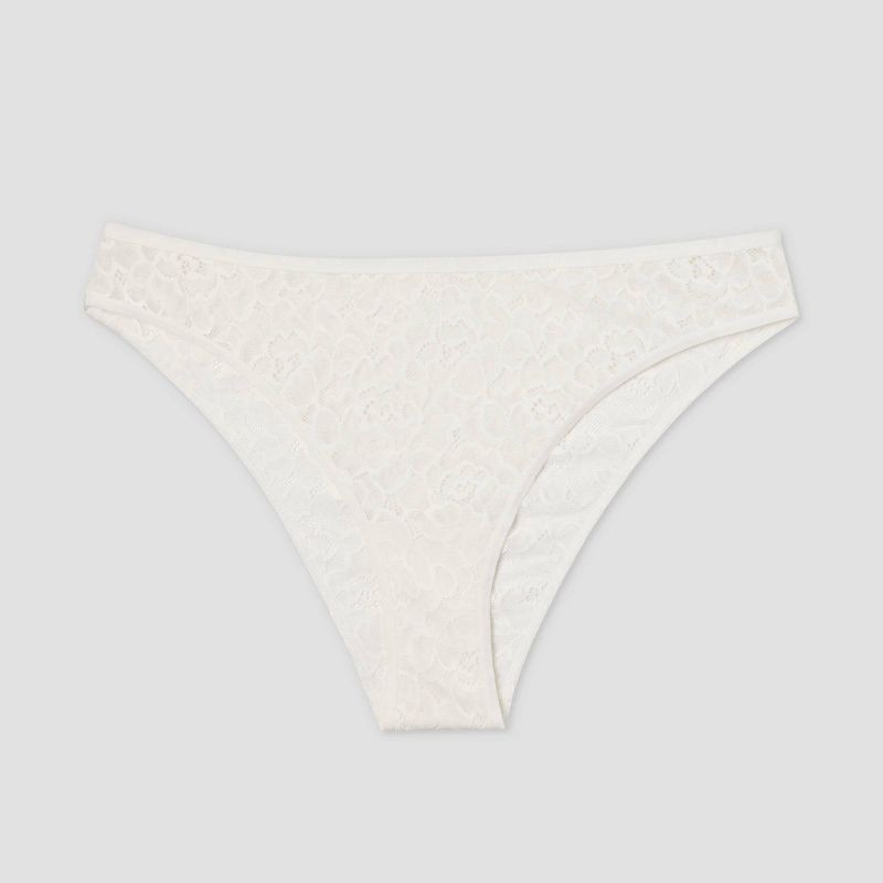 slide 6 of 7, Women's Rose Lace Cheeky Underwear - Auden™ White S: Mid Rise, Cotton Gusset, Pull-On, Lightweight Fabric, 1 ct