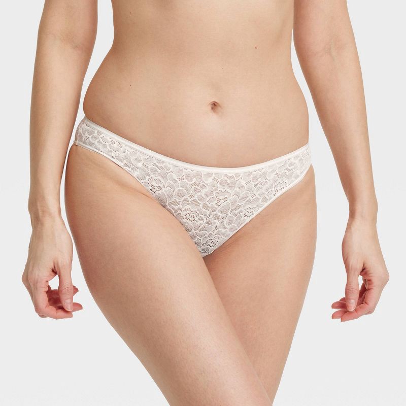 slide 1 of 7, Women's Rose Lace Cheeky Underwear - Auden™ White XL: Mid Rise, Pull-On, Cotton Gusset, Lightweight, Machine Washable, 1 ct