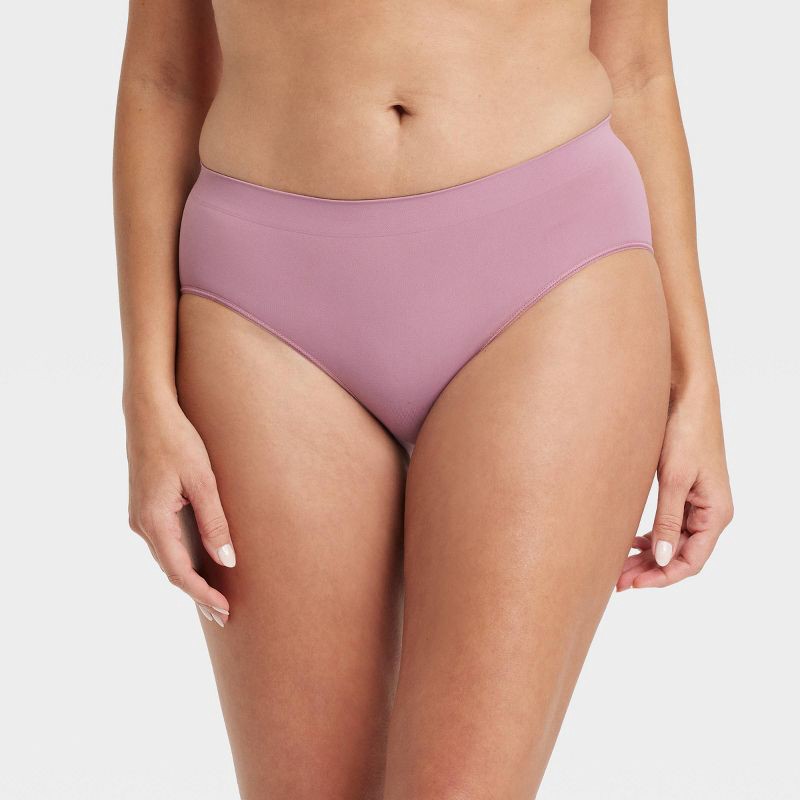 slide 1 of 5, Women's Seamless Hipster Underwear - Auden™ Mauve XS: Lightweight Knit, Mid Rise, Pull-On Style, 1 ct
