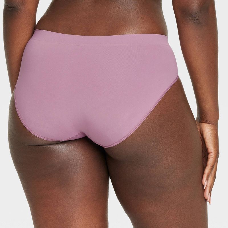 slide 5 of 5, Women's Seamless Hipster Underwear - Auden™ Mauve L: Lightweight Knit, Mid Rise, Pull-On, Solid Pattern, Machine Washable, 1 ct