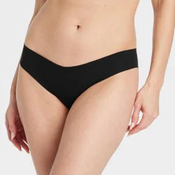 Women's Invisible Edge Cotton Cheeky Bikini Underwear - Auden™ Black XL: Heavyweight, Knit, Jersey