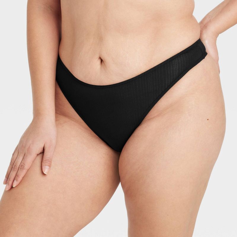 slide 4 of 5, Women's Modal Blend Thong Underwear - Auden™ Black XL: Low Rise, Cotton Gusset, Elastic Leg Openings, 1 ct