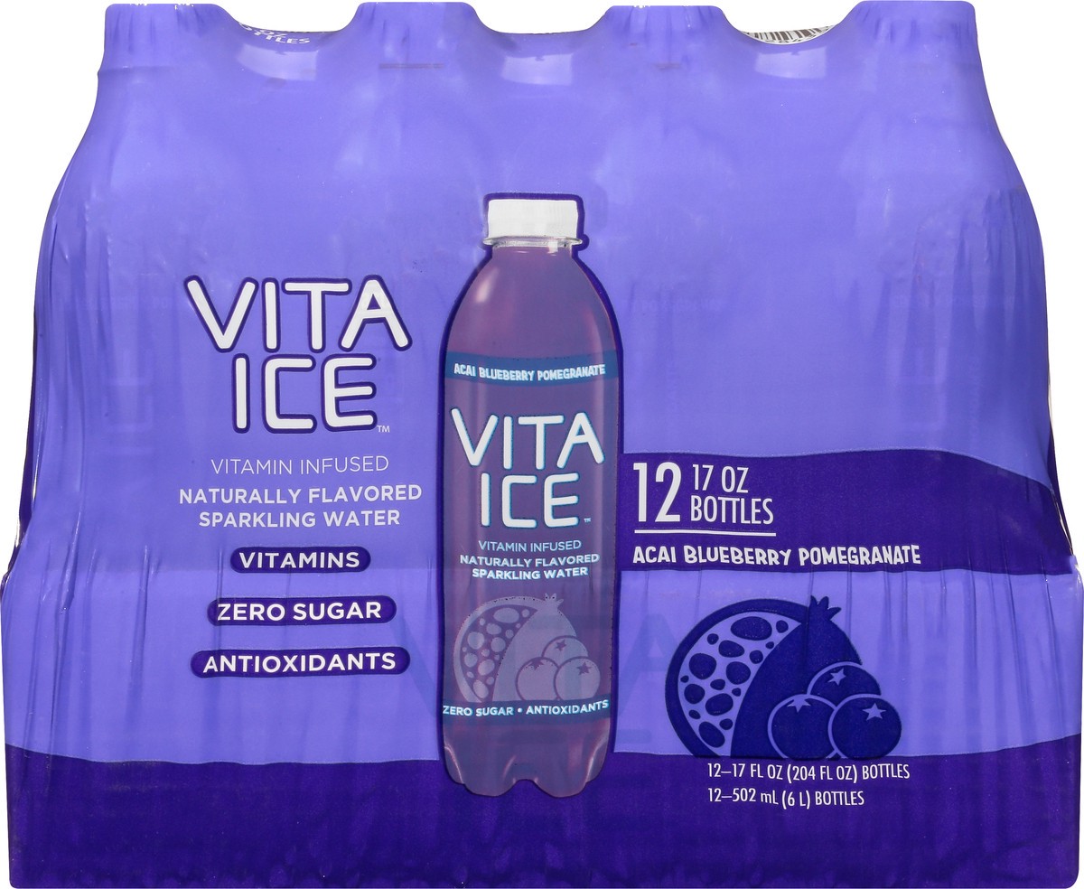 slide 10 of 13, Vita Ice 12 Pack Acai Blueberry Pomegranate Sparkling Water 12 ea - 12 ct, 12 ct