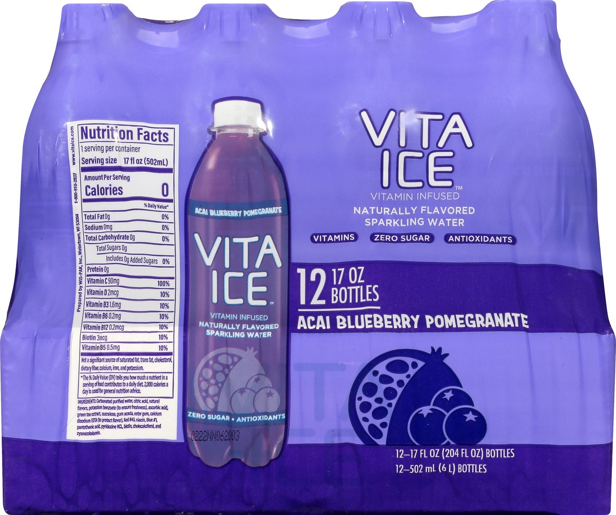 slide 13 of 13, Vita Ice 12 Pack Acai Blueberry Pomegranate Sparkling Water 12 ea - 12 ct, 12 ct