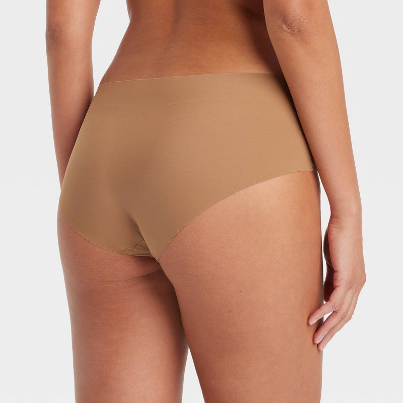 slide 2 of 5, Women's Invisible Edge Laser Cut Hipster Underwear - Auden™ Caramel M: Seamless, Low Rise, Lightweight Knit Fabric, 1 ct