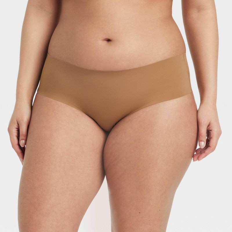 slide 4 of 5, Women's Invisible Edge Laser Cut Hipster Underwear - Auden™ Caramel M: Seamless, Low Rise, Lightweight Knit Fabric, 1 ct