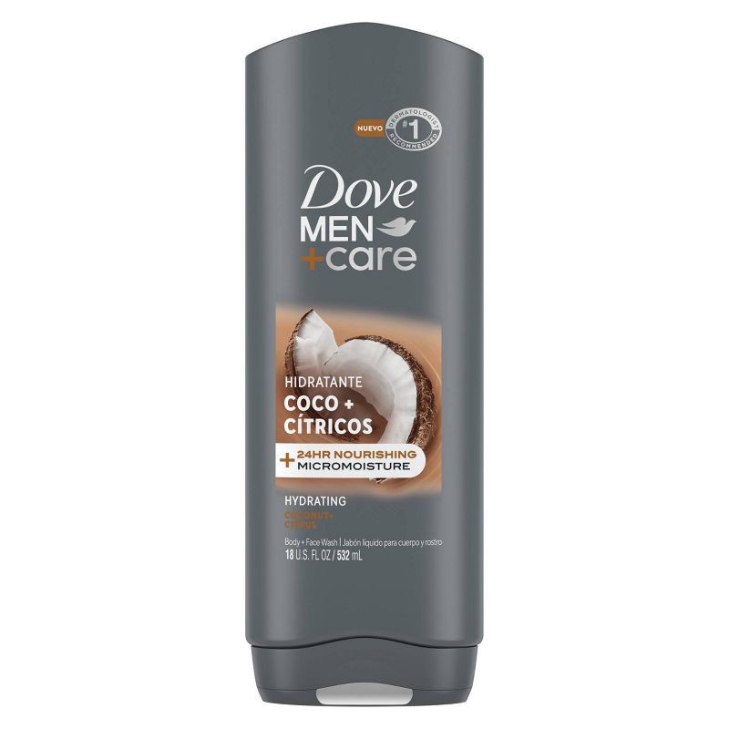 slide 1 of 6, Dove Men+Care Coconut and Citrus Body Wash & Face Wash - Coco + Cítricos - 18 fl oz, 18 fl oz